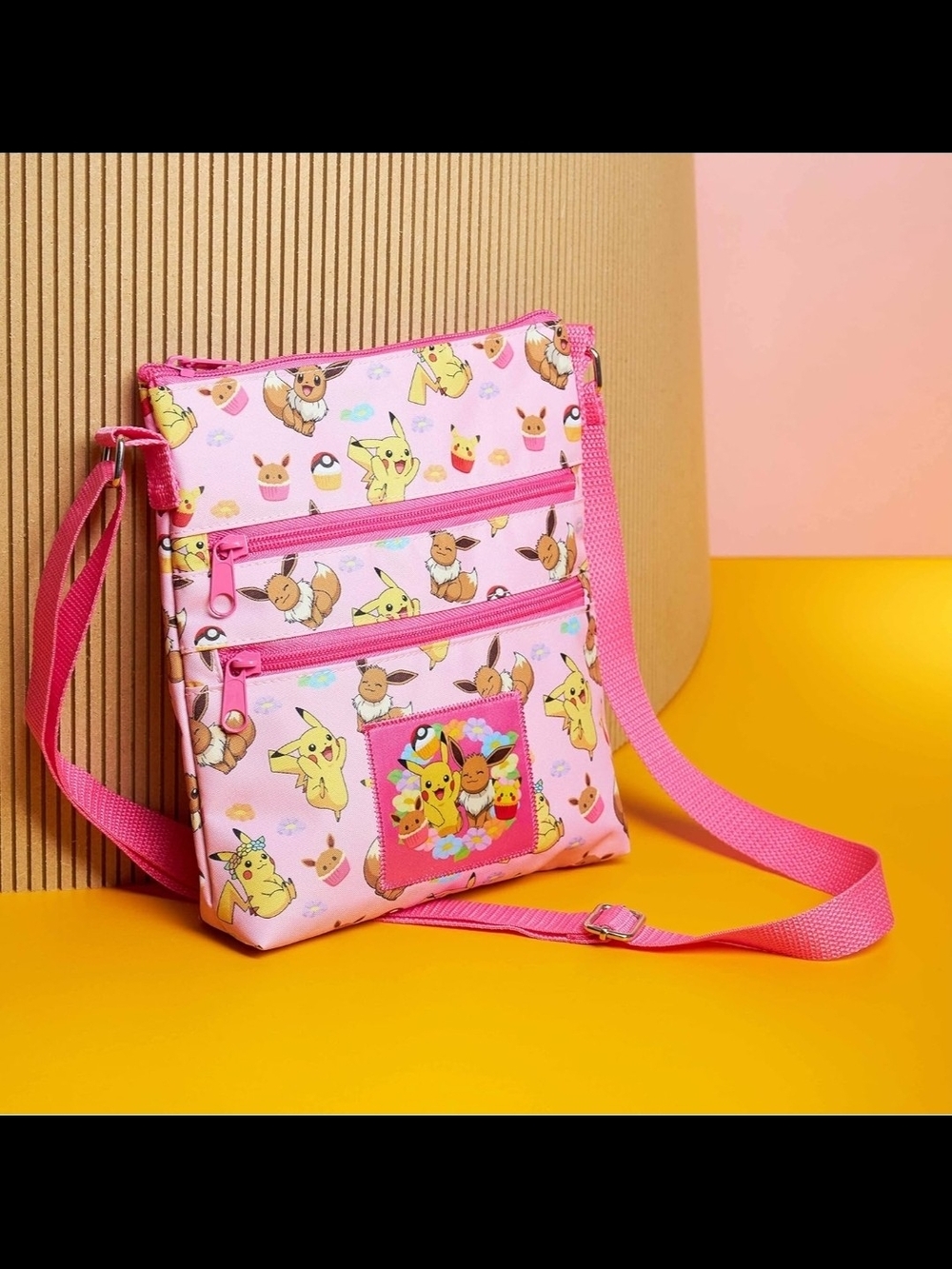 Pokemon Crossbody Bag Pikachu & Eevee Print - Picture 1 of 5